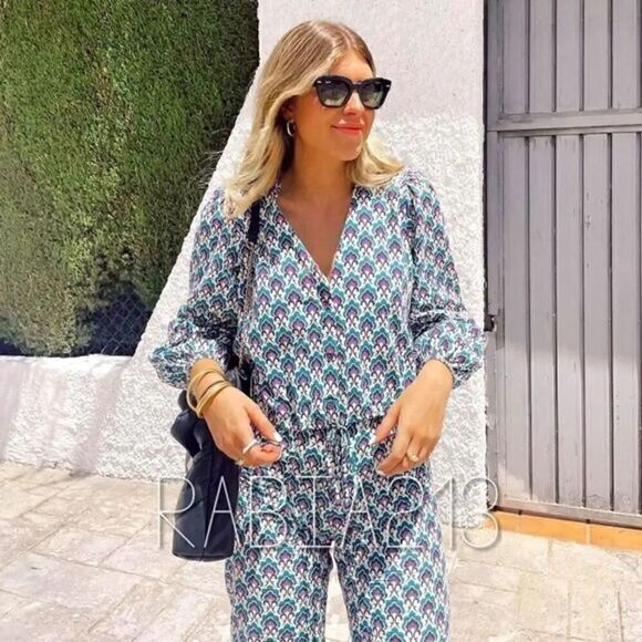 ZARA COTTON PRINT PANTS‎ - Picture 1 of 13